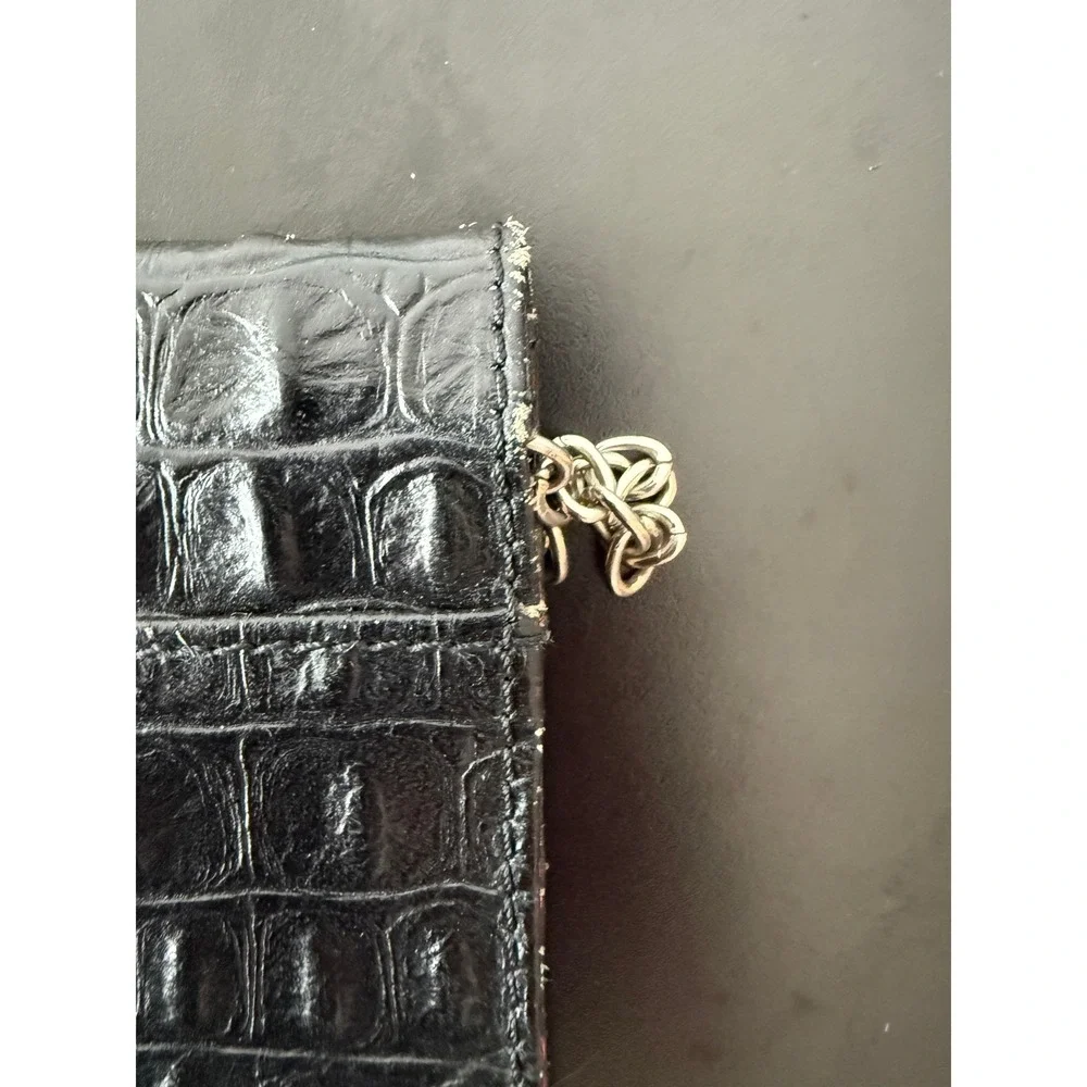 Cleo & Patek Paris Black Croc Embossed Leather Chain Clutch Shoulder Bag - Picture 10 of 13